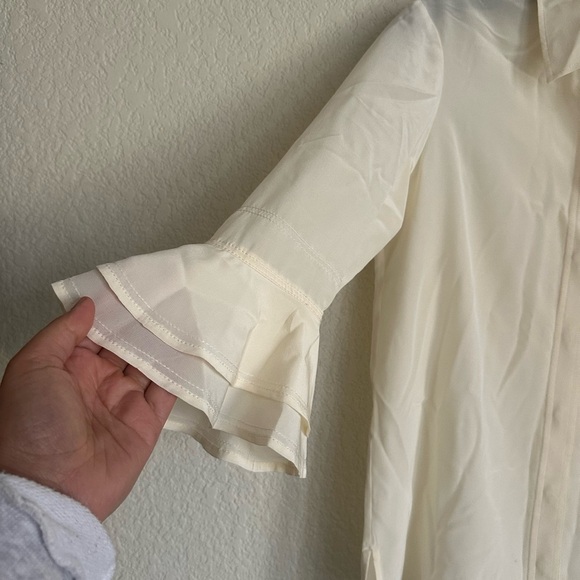 Tory Burch Silk Cream Blouse Sz 00 - Picture 3 of 6